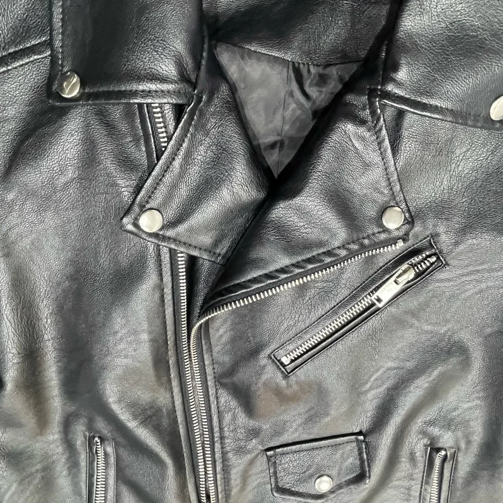 Love Tree Faux Leather Biker Moto Jacket Black, Size Women small - Picture 14 of 16